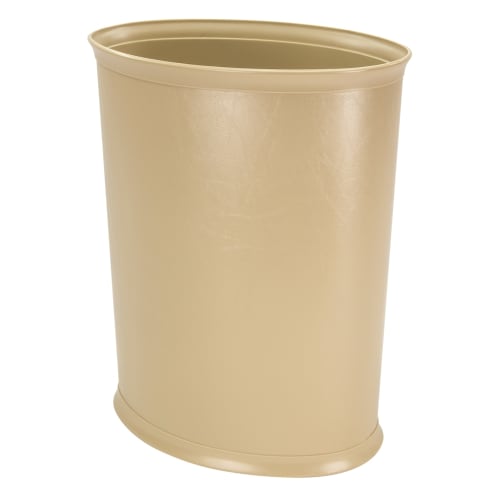 Design Line Wastebasket, 13 Quart Oval, Champagne